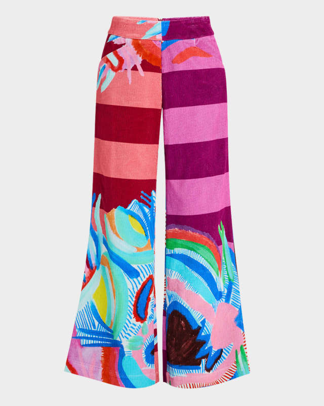 Betty Wide Leg Corduroy Fantasia Pants