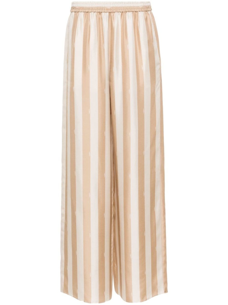 Pequin-stripe silk palazzo pants