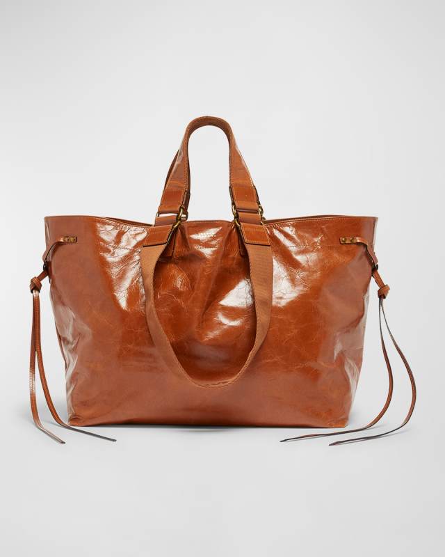 Wardy Double-Handle Leather Tote Bag