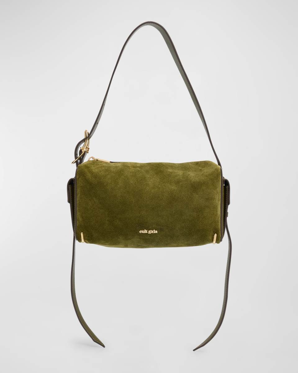 Natasha Zip Suede & Leather Shoulder Bag