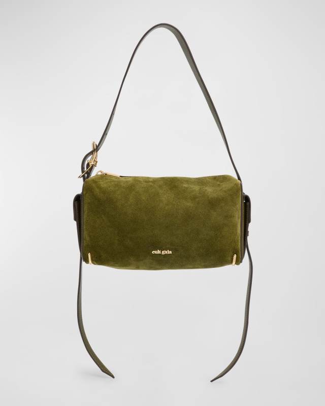 Natasha Zip Suede & Leather Shoulder Bag