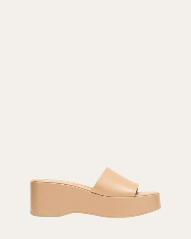 Polina Leather Slide Platform Sandals