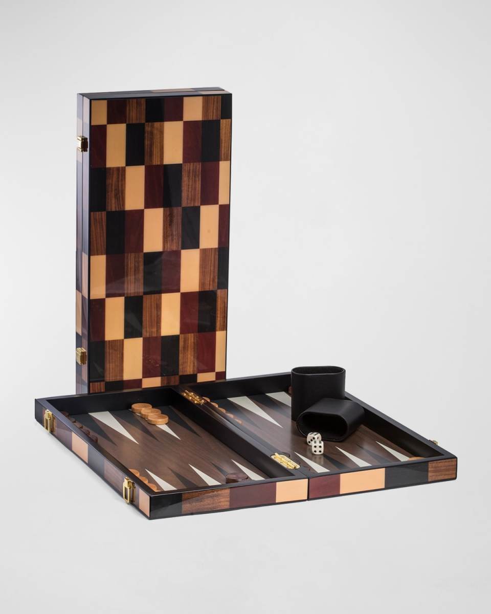 Art Deco-Design Wooden Backgammon Set