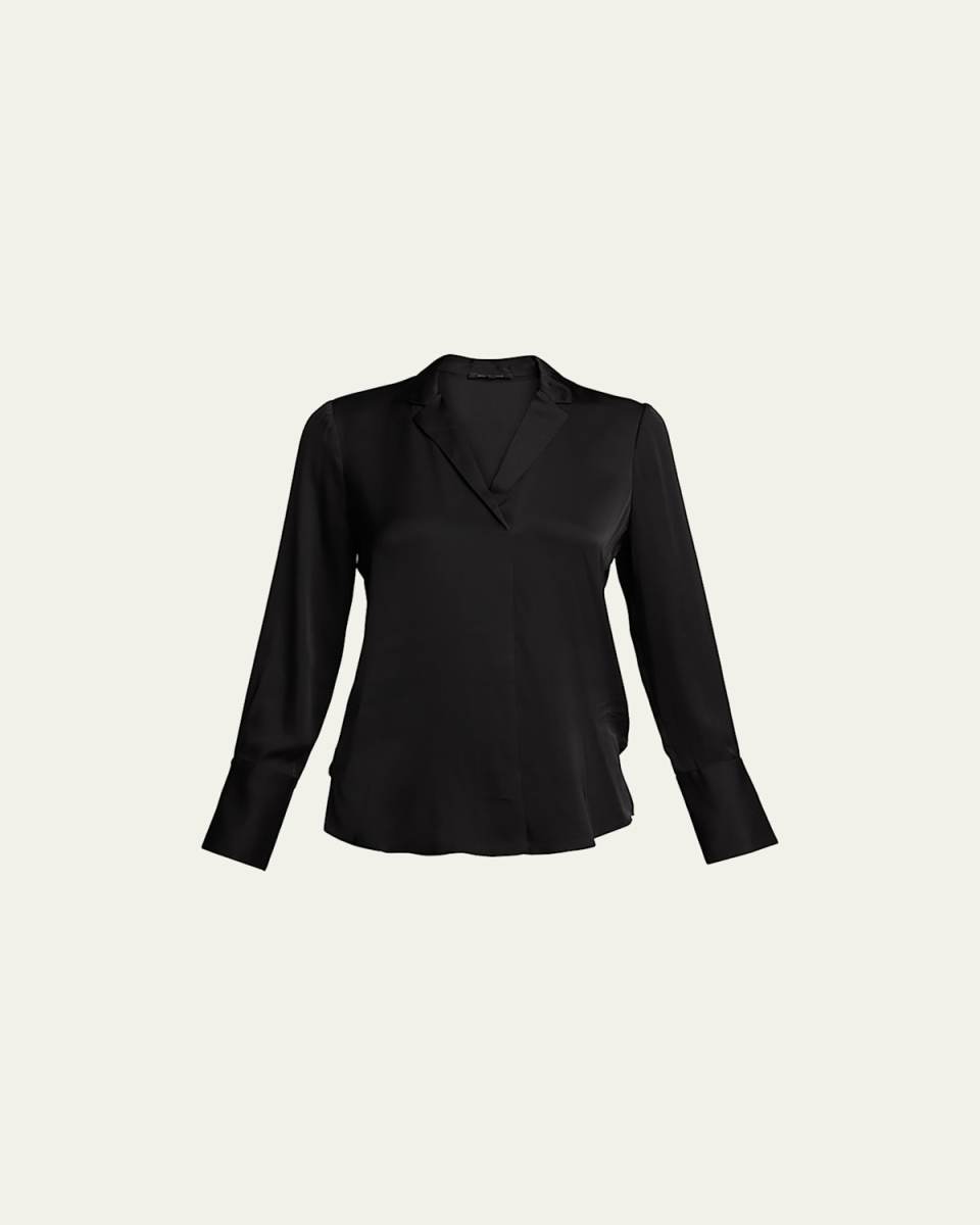 Rebekah Long-Sleeve Silk Blous