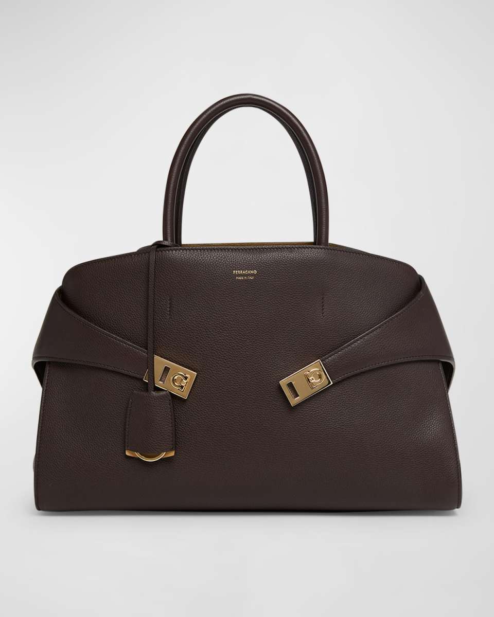 Small Hug Leather Top-Handle Bag