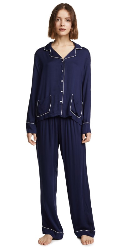 Splendid Woven PJ Set Midnight Navy