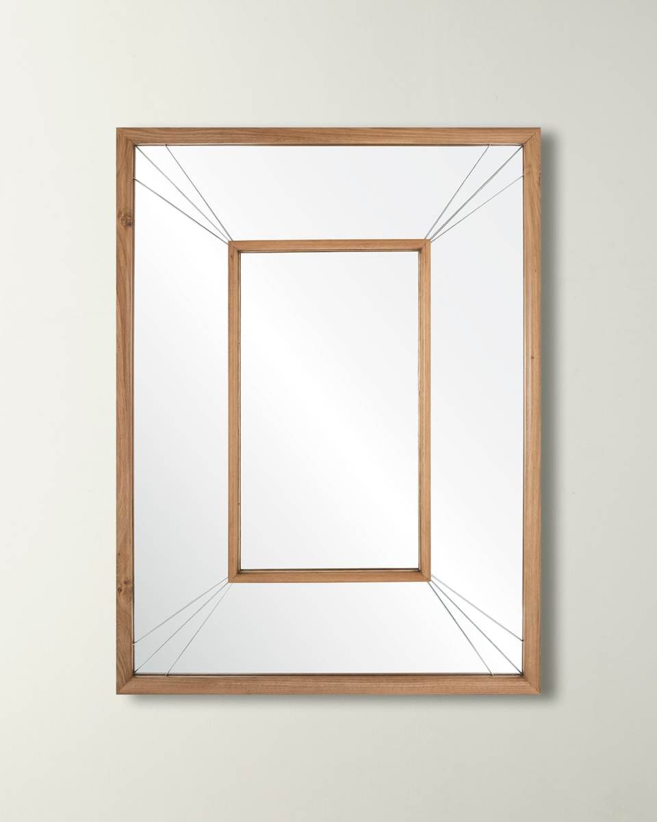 Hand-Carved Oak Mirror