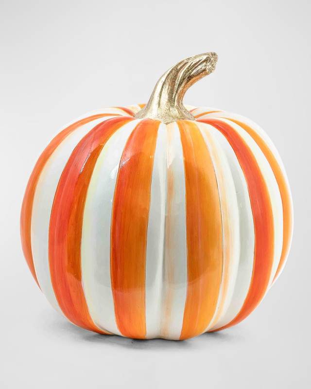 Orange Striped Halloween Pumpkin
