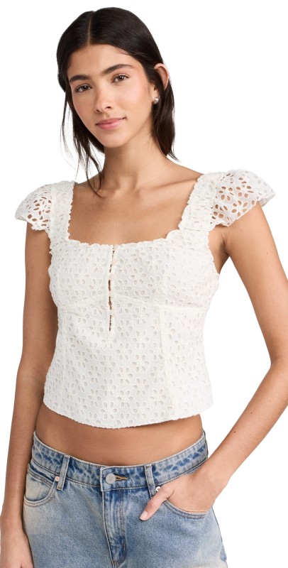 Free People Alma Top White