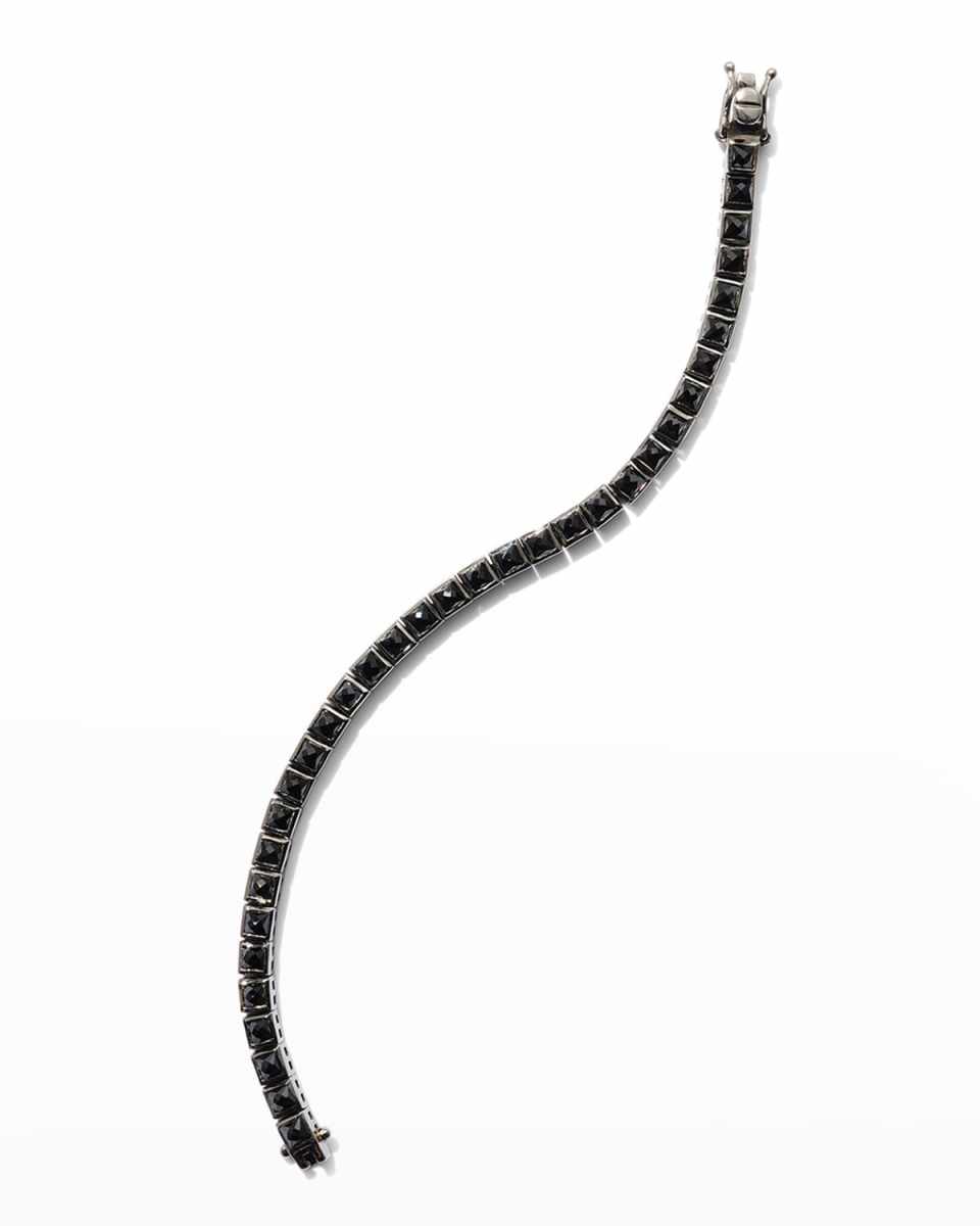 Mini Tile Tennis Bracelet, Black