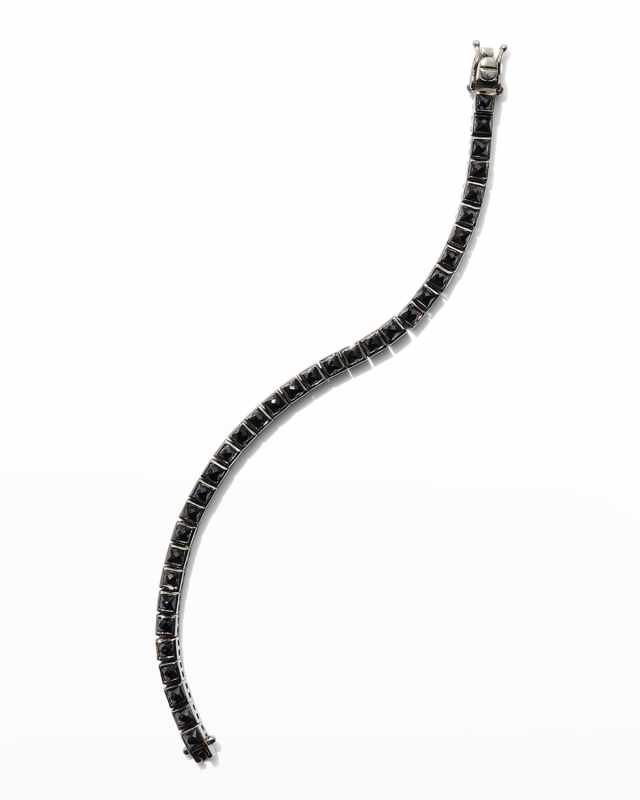 Mini Tile Tennis Bracelet, Black