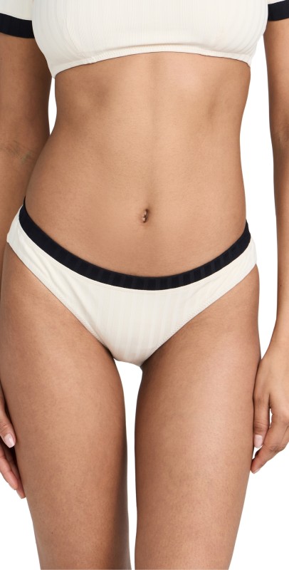STAUD Gemma Bikini Bottoms Ivory / Black