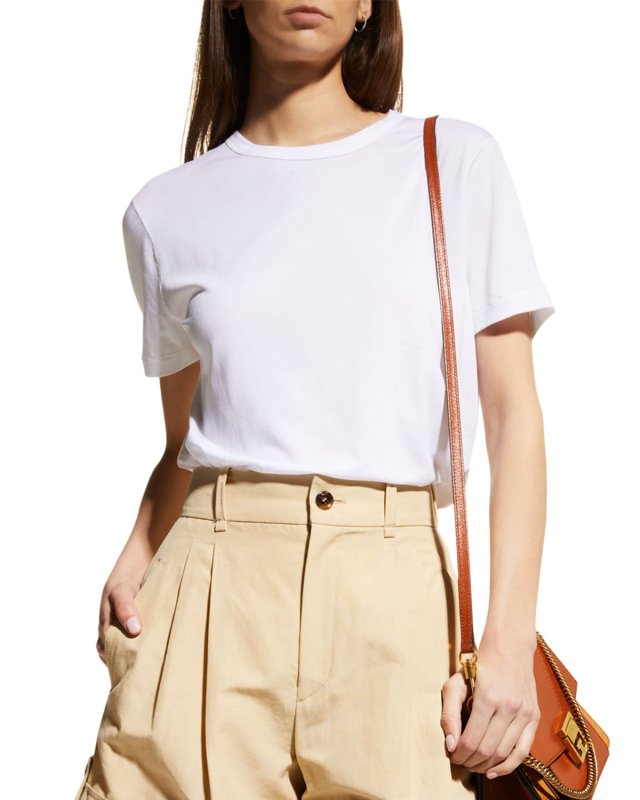 Lyocell Cotton Semi-Relaxed Short-Sleeve Crewneck tee