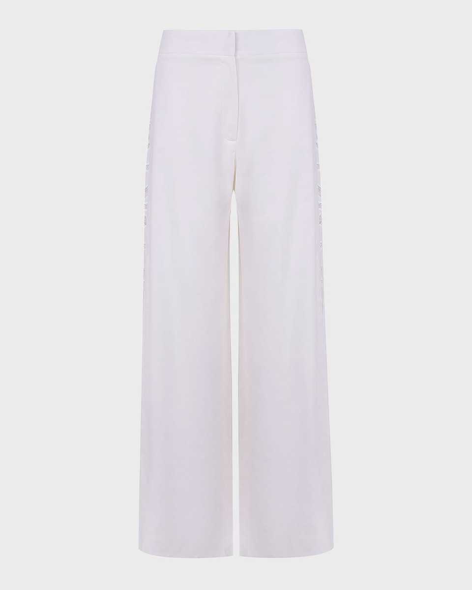 Solid Bree Geometric Embroidered Pants