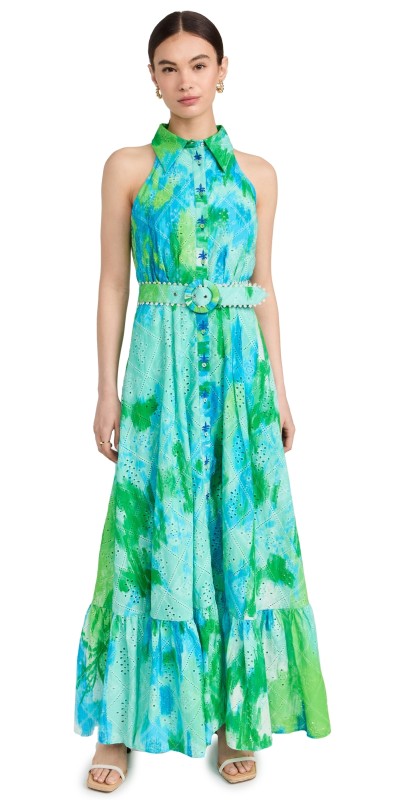 Hemant and Nandita Dress Blue Green