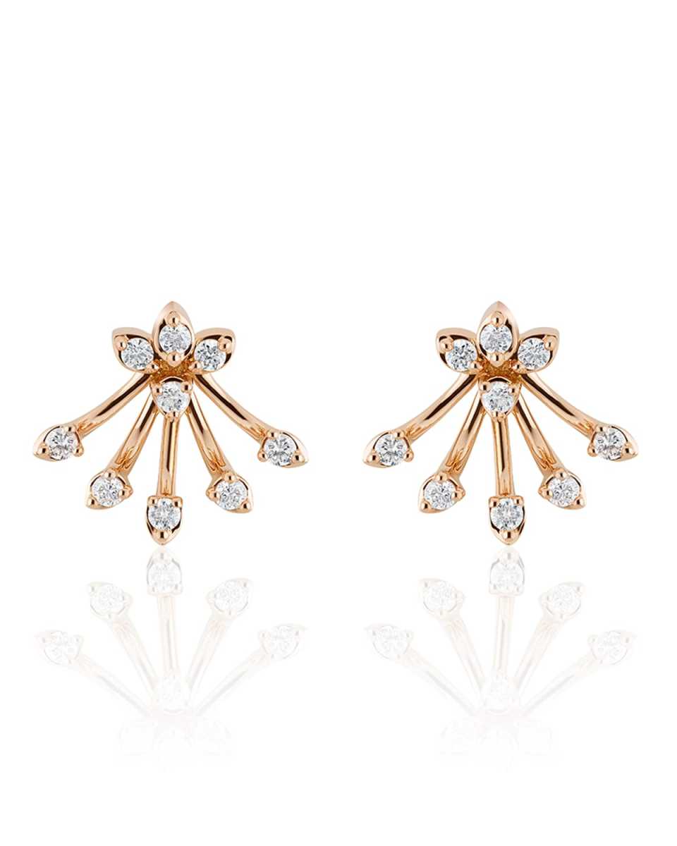 Luminus 18k Pink Gold Diamond Bouquet Earrings