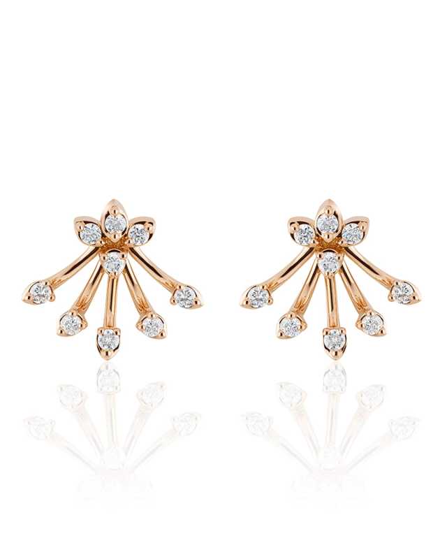 Luminus 18k Pink Gold Diamond Bouquet Earrings