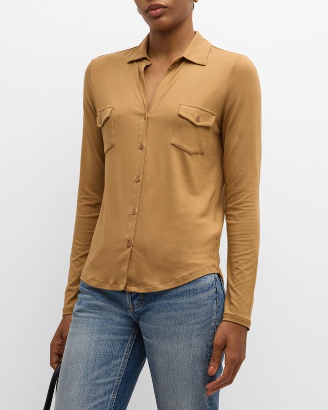 Soft Touch Button-Down Shirt with Pockets