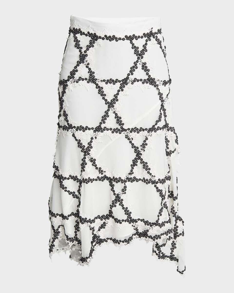 Flared Lace Midi Skirt