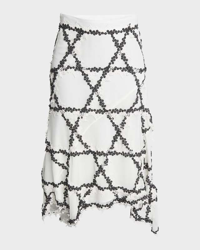 Flared Lace Midi Skirt