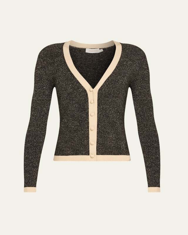Illustration Metallic Cardigan