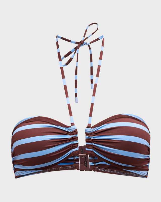 Ella Striped Halter Bikini Top