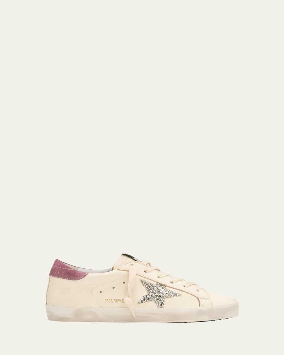 Superstar Glitter Leather Low-Top Sneakers