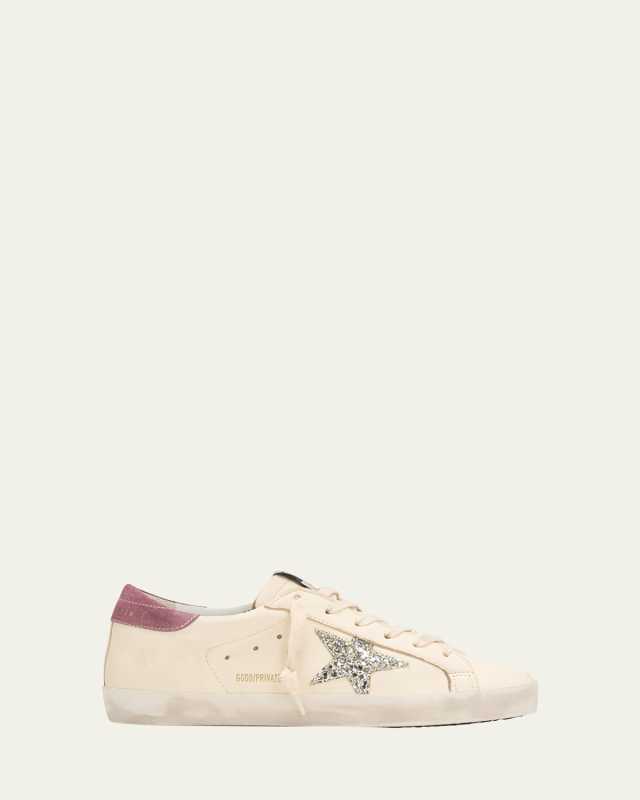 Superstar Glitter Leather Low-Top Sneakers