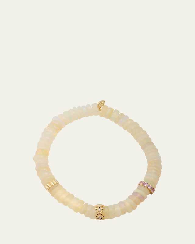 Cocktail Daisy Rondelle on Ethiopian Beaded Bracelet
