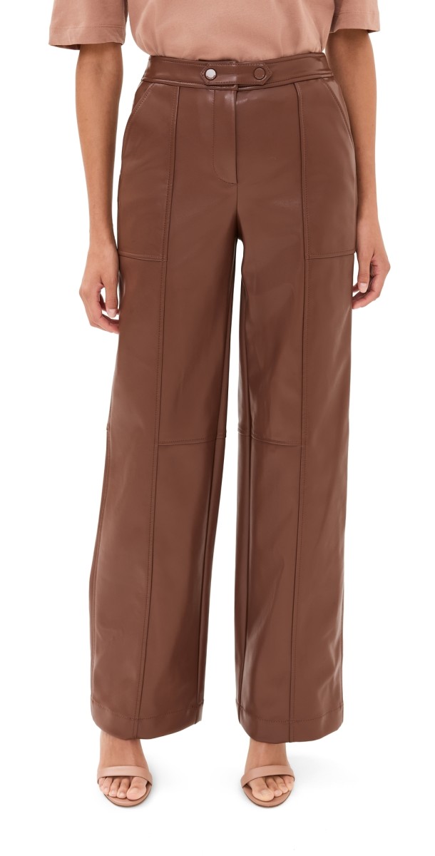 SIMKHAI Mackenzie Straight Leg Pants Chestnut