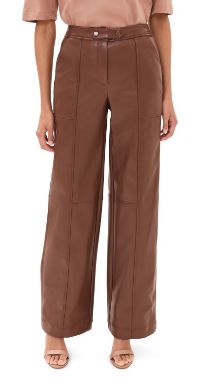 SIMKHAI Mackenzie Straight Leg Pants Chestnut