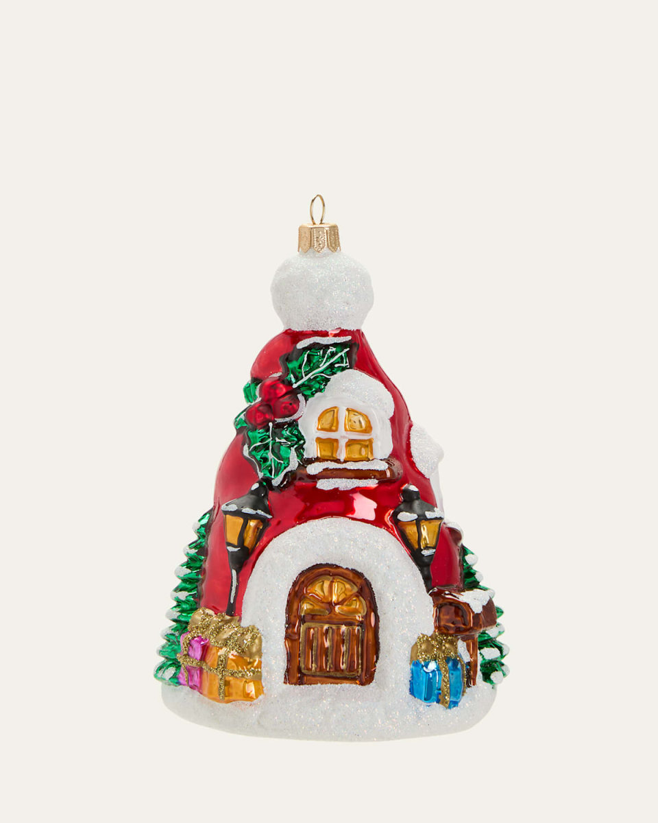 Santa Hat House Christmas Ornament