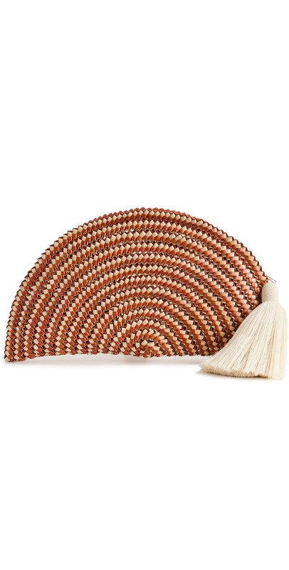Nannacay Valentina Clutch NATURAL AND ORANGE