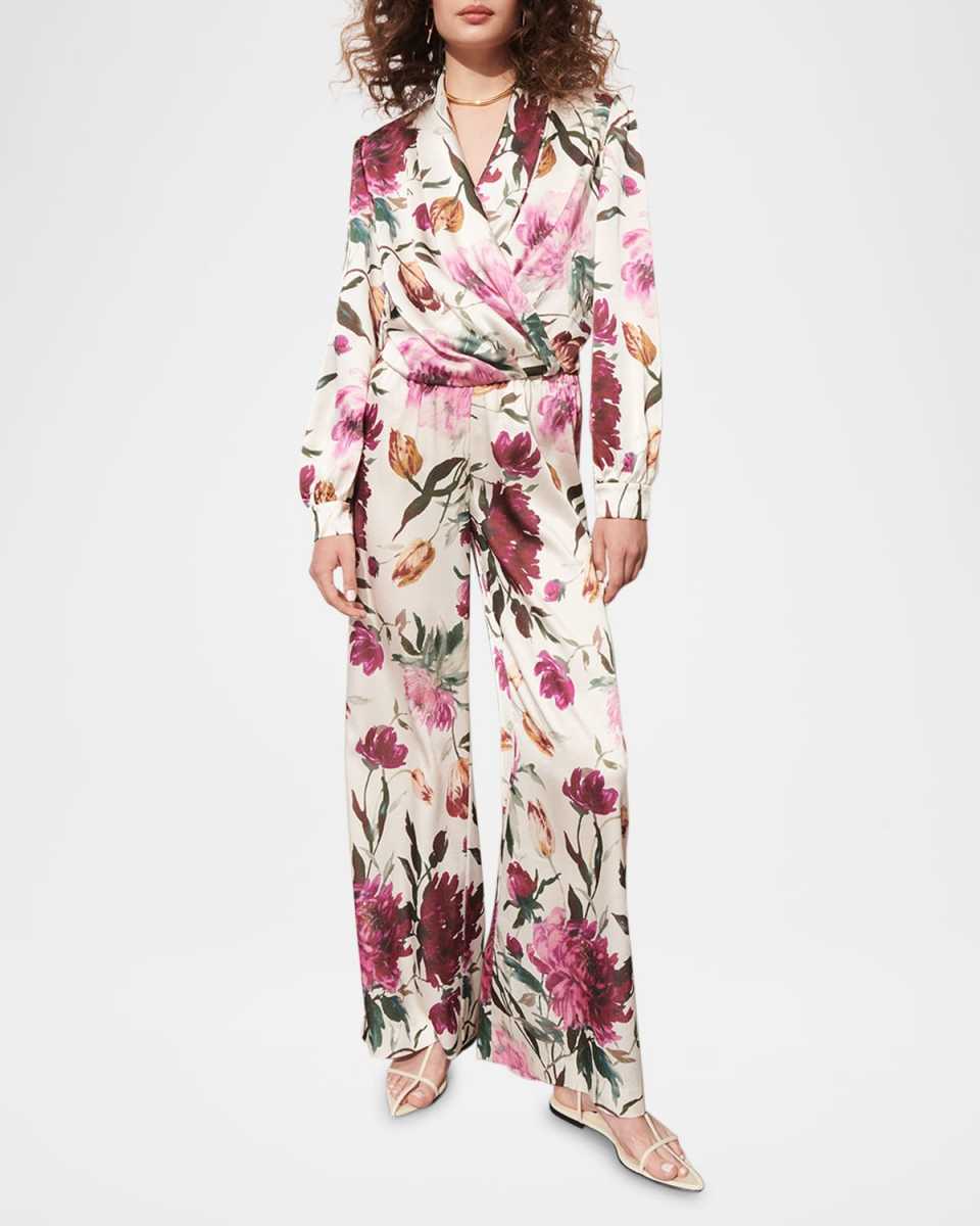 Jackie Floral-Print Crossover Top