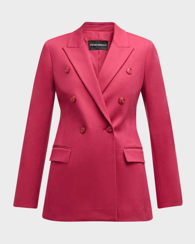 Double-Breasted Couture Cotton Blazer