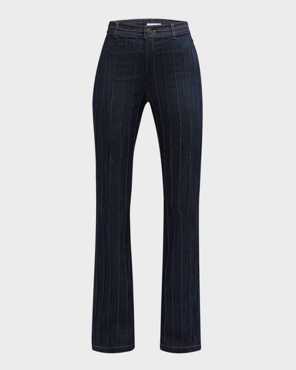 Alina Pinstripe Denim Bootcut Pants