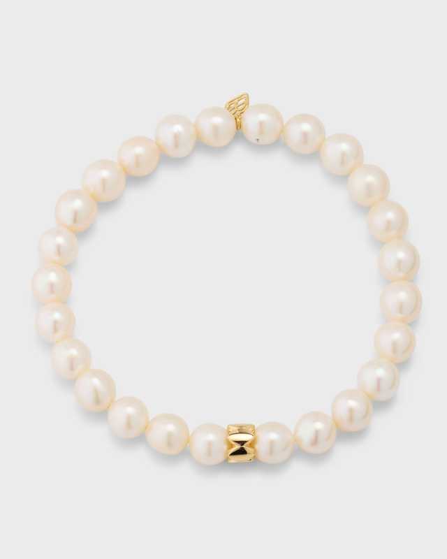 14k Yellow Gold Marquis Rondelle & Pearl Bracelet