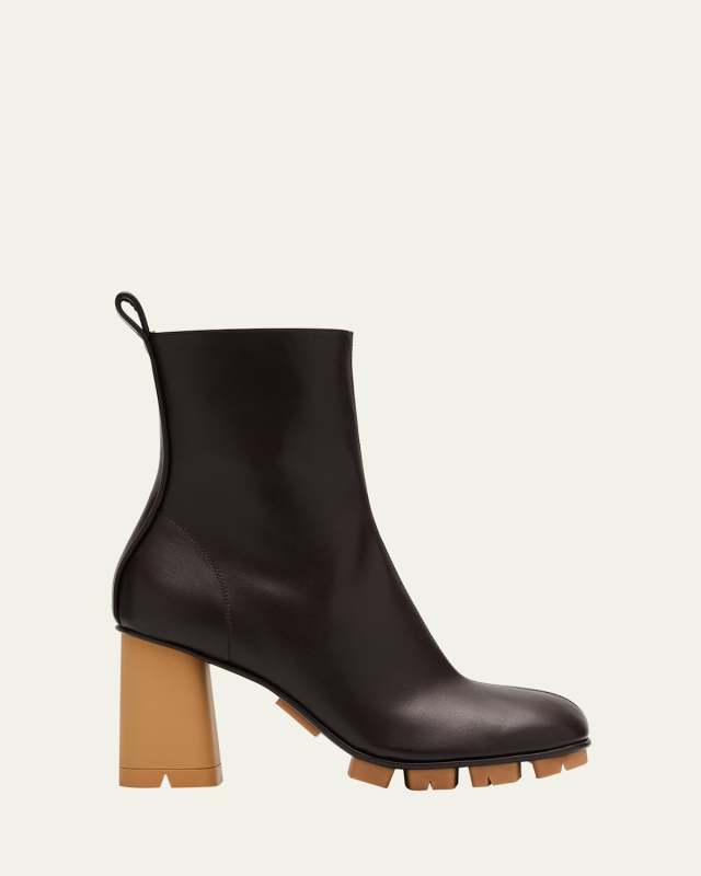 Lagoon Leather Block-Heel Booties