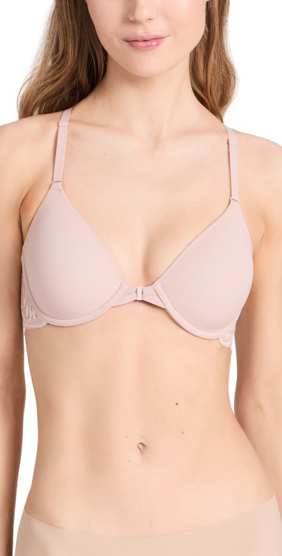 Natori Lush Front Close Contour Underwire Bra Rose Beige/Warm White