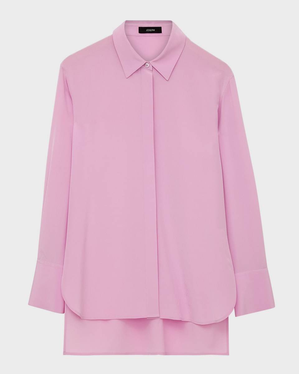 Braidwood Ruched Crewneck Crepe De Soie Shirt