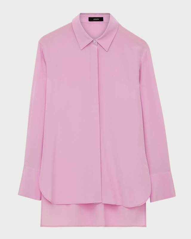 Braidwood Ruched Crewneck Crepe De Soie Shirt