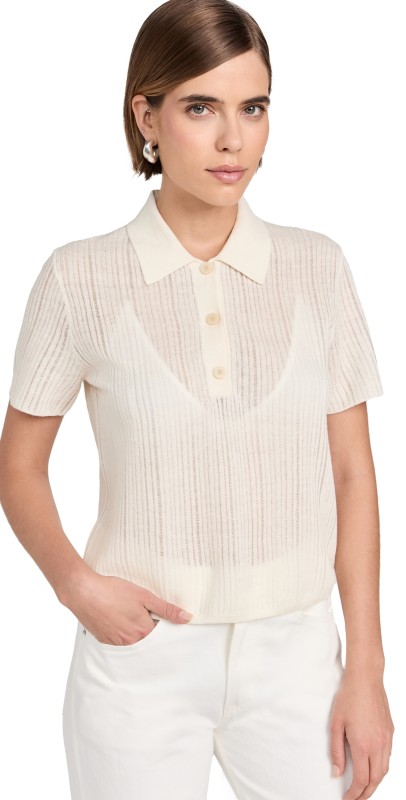Theory Cropped Polo Bone