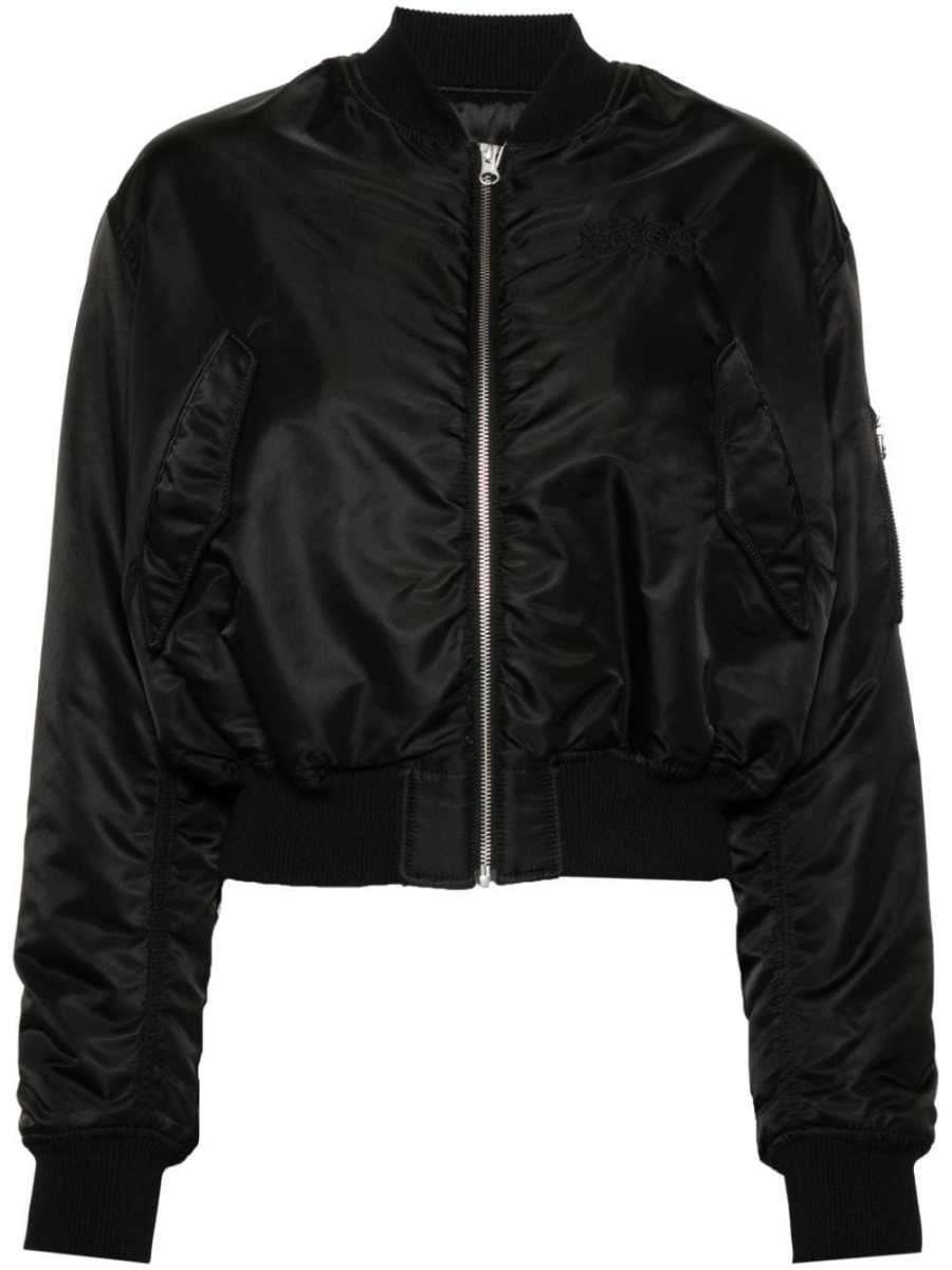 numbers-motif zip-up bomber jacket