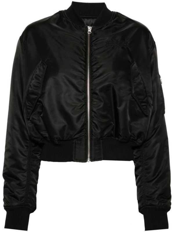 numbers-motif zip-up bomber jacket