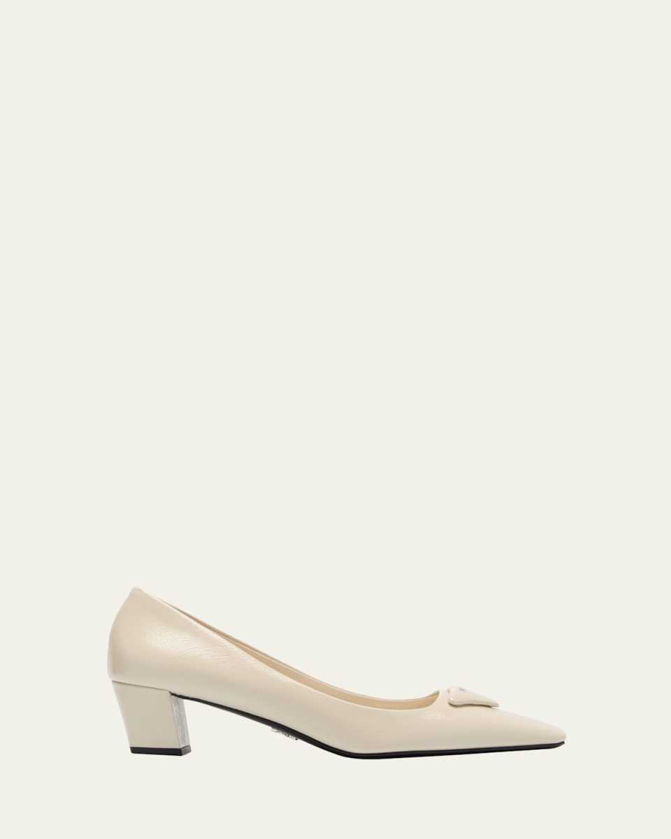 Vernice Calfskin Square-Toe Ballerina Pumps