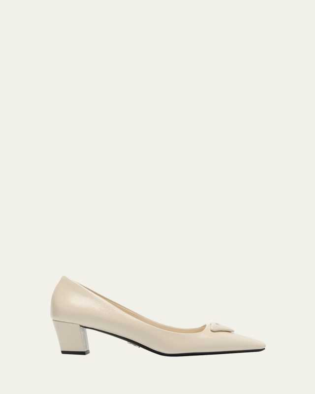 Vernice Calfskin Square-Toe Ballerina Pumps