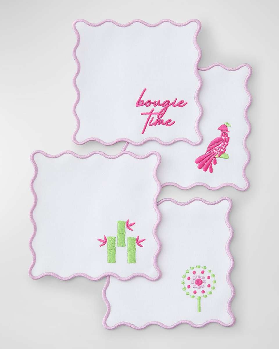 Embroidered Cocktail Napkins, Set of 4