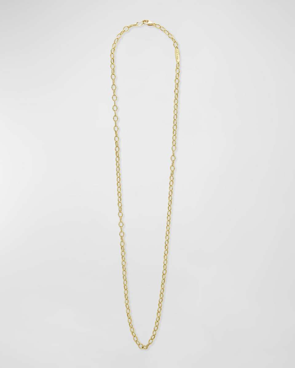 18K Gold Signature Caviar Petite Link Necklace
