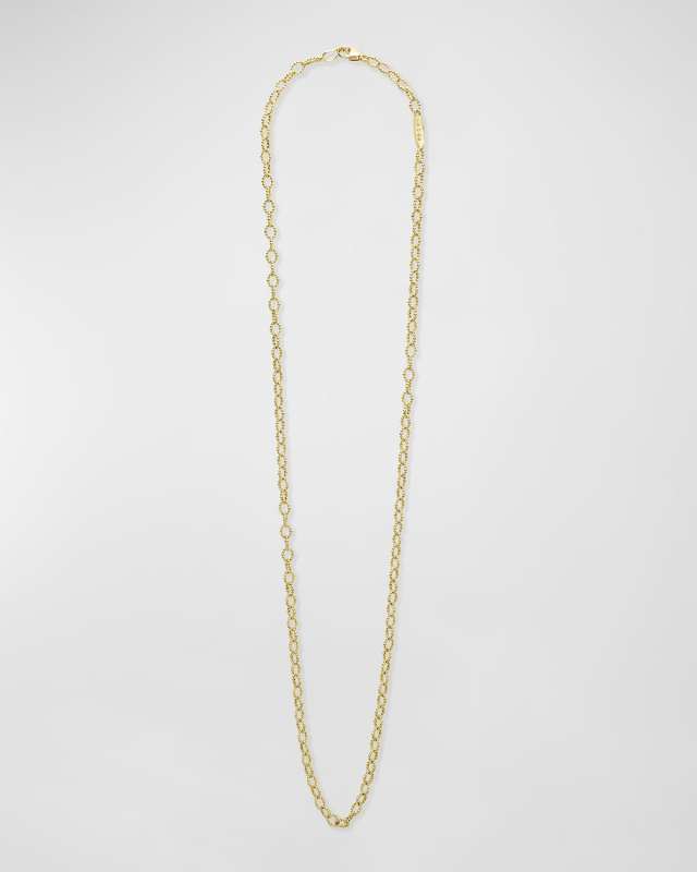 18K Gold Signature Caviar Petite Link Necklace