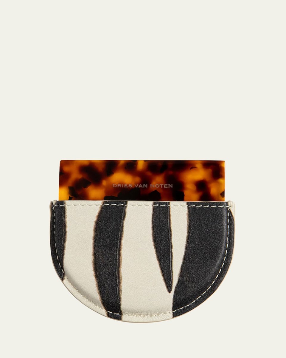 Zebra Print and Tortoiseshell Handheld Mirror